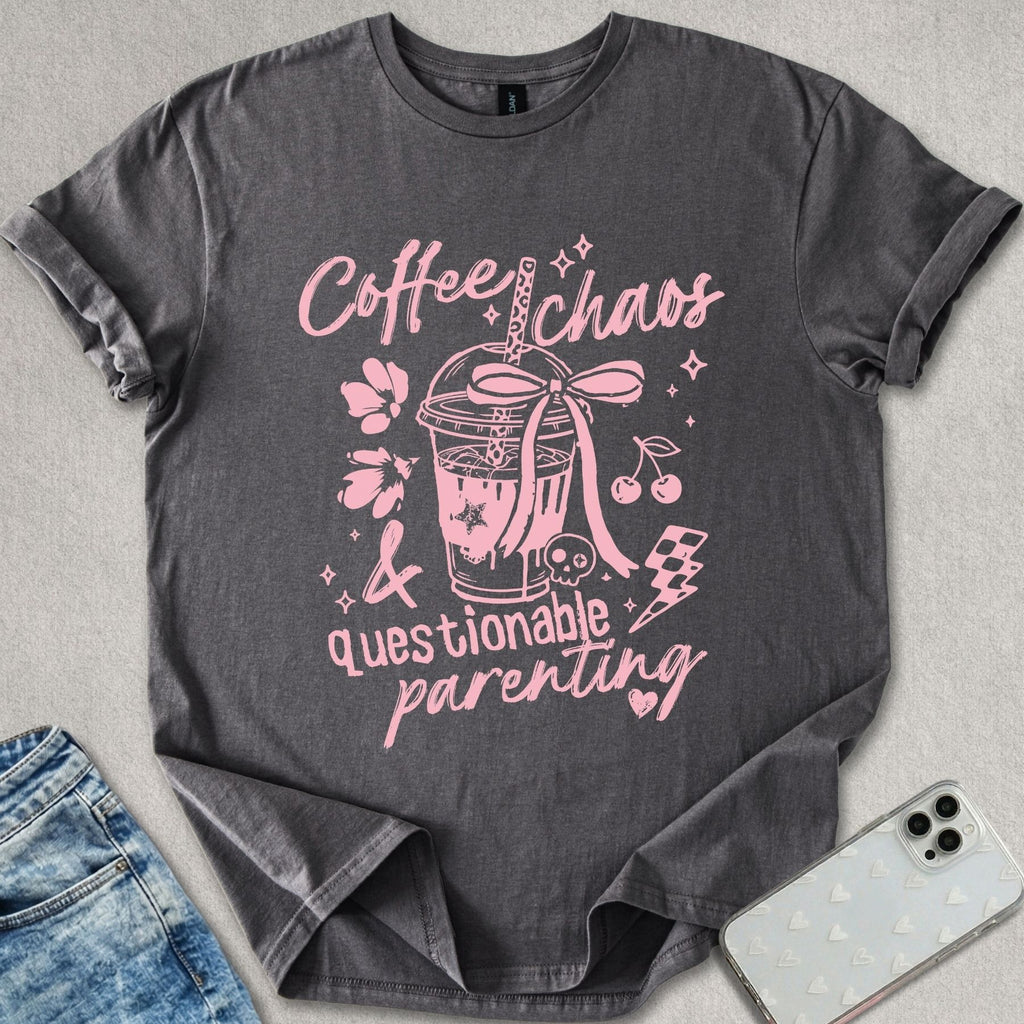 Coffee Chaos Questionable Parenting T-shirt