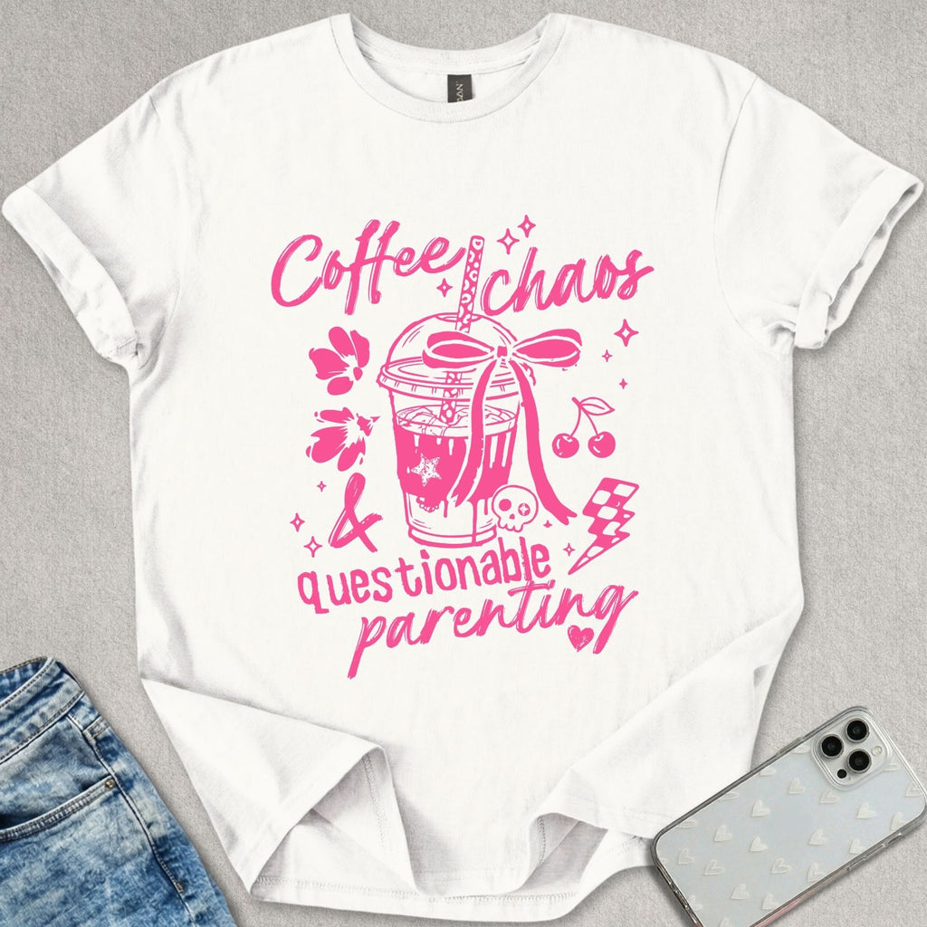Coffee Chaos Questionable Parenting T-shirt