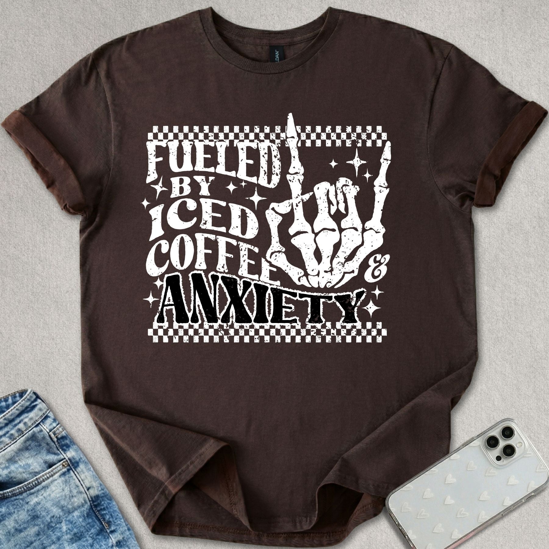 Fueled By Iced Coffee & Anxiety T-shirt