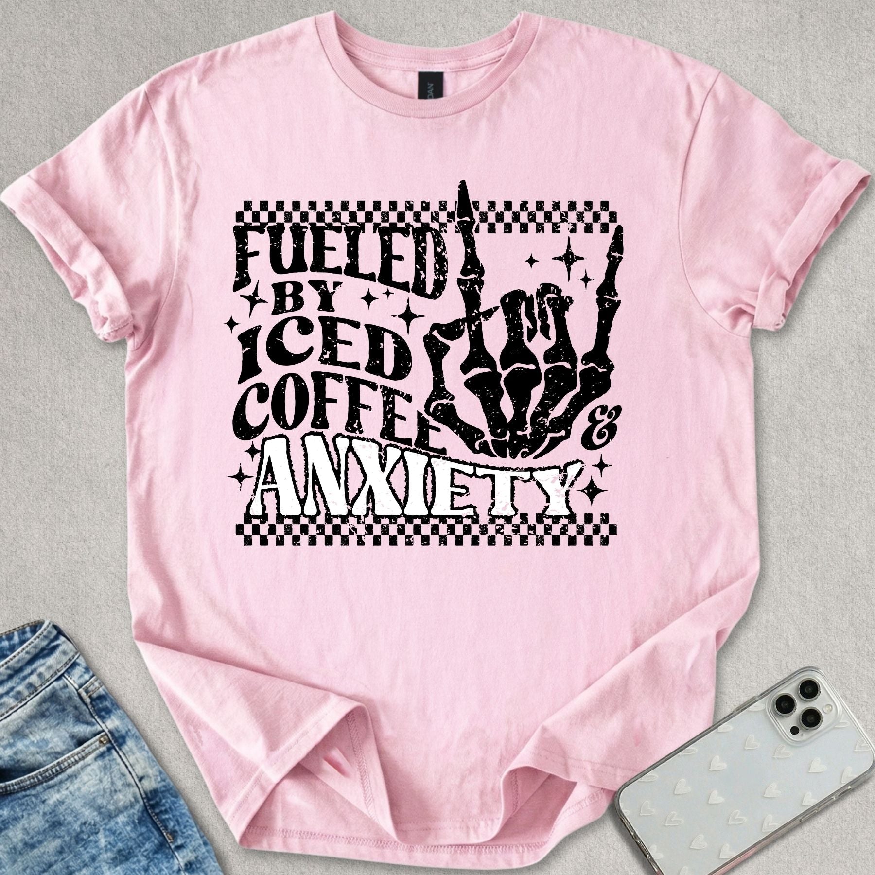 Fueled By Iced Coffee & Anxiety T-shirt