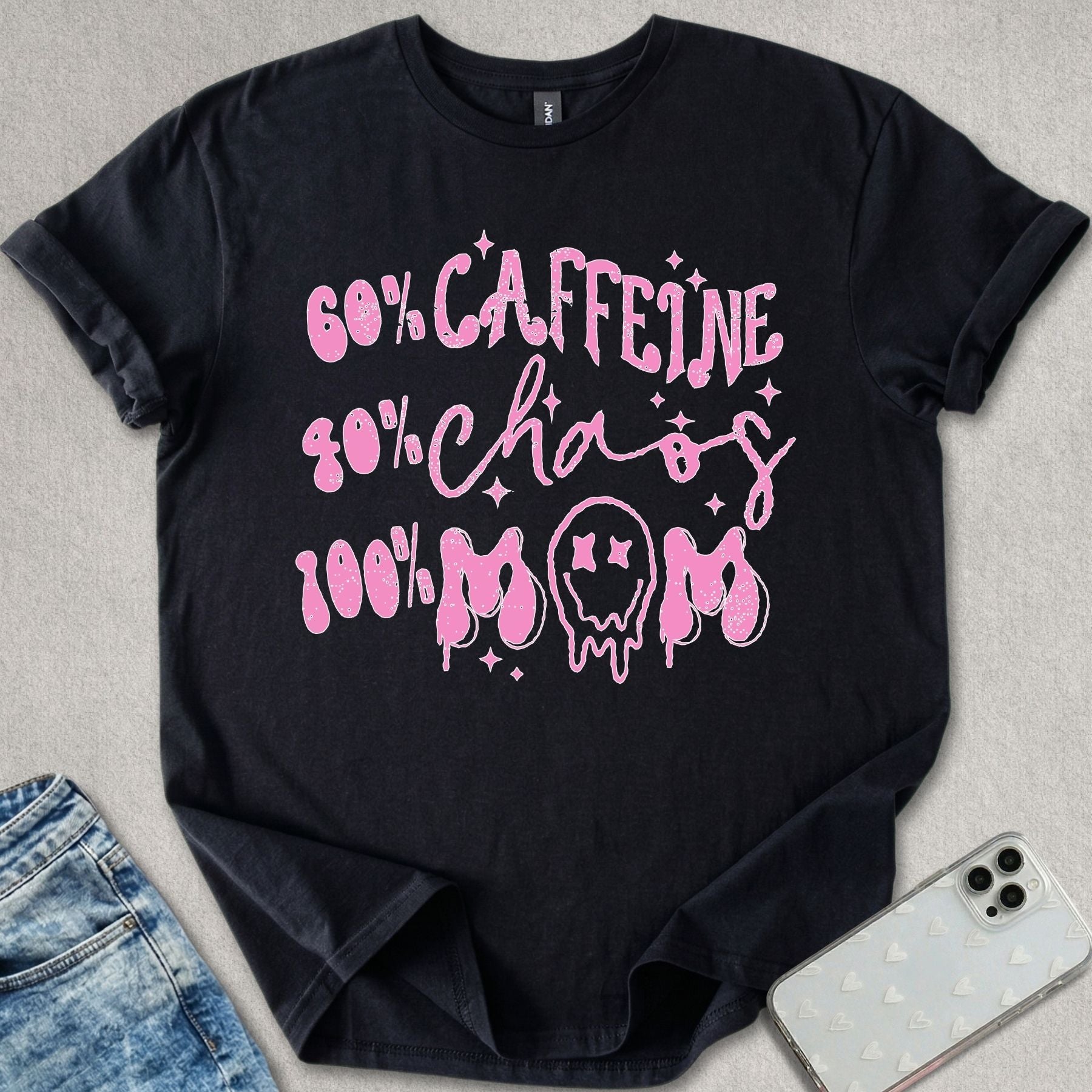 Caffeine Chaos Mom T-shirt