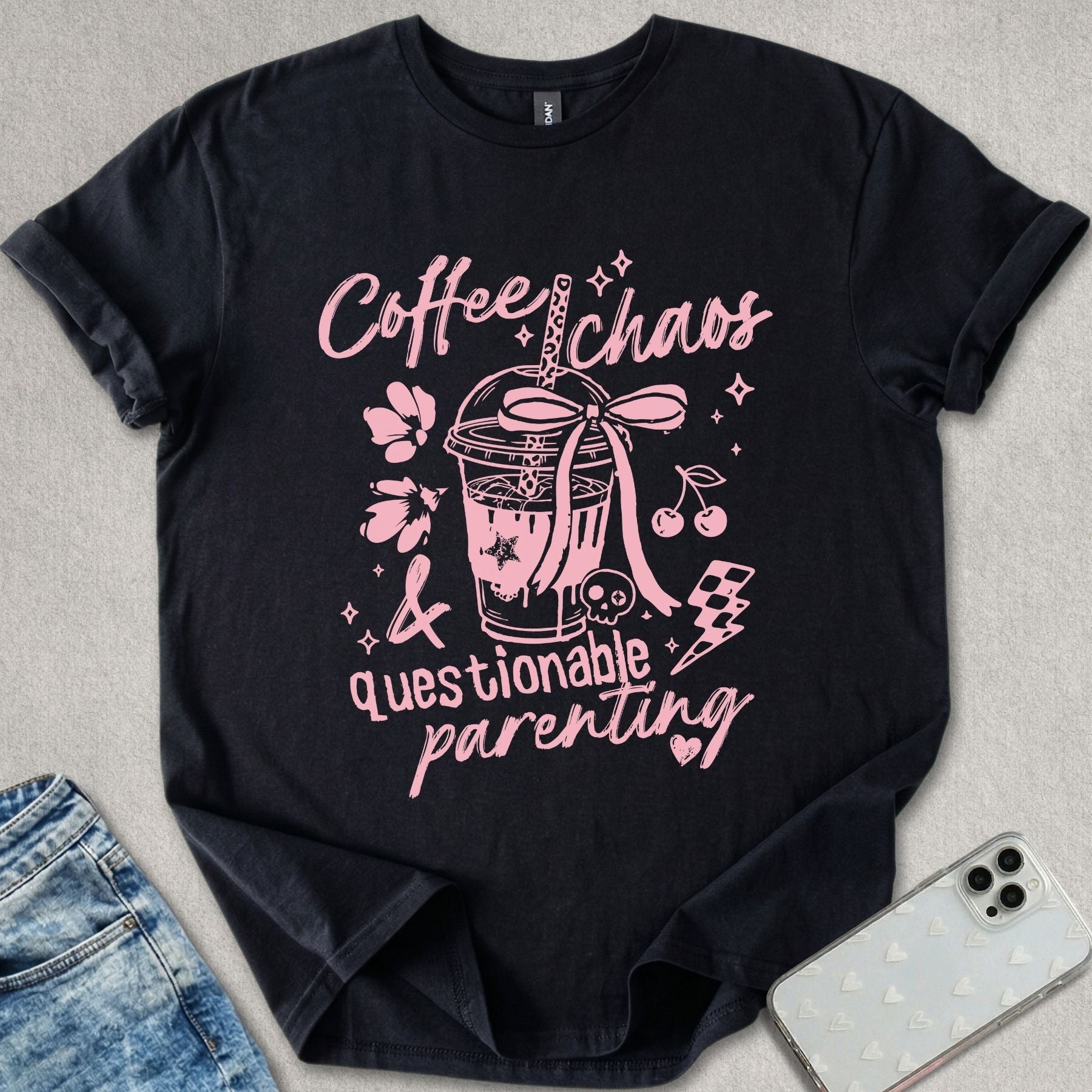 Coffee Chaos Questionable Parenting T-shirt
