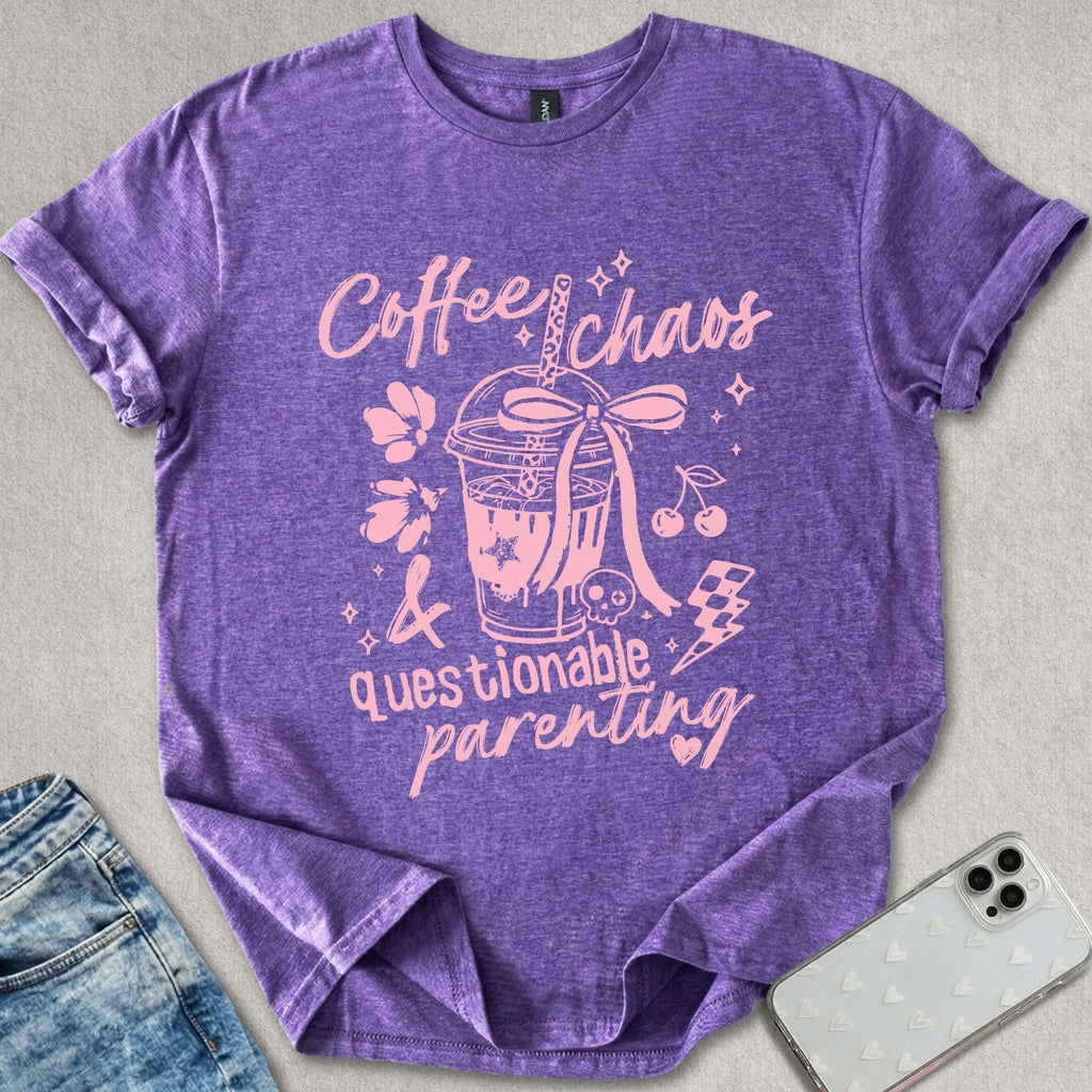 Coffee Chaos Questionable Parenting T-shirt