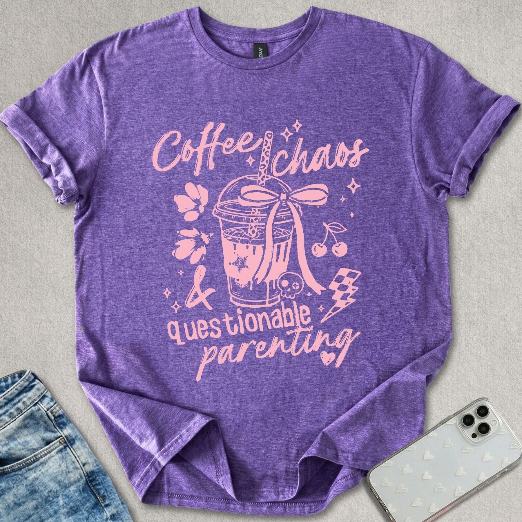 Coffee Chaos Questionable Parenting T-shirt