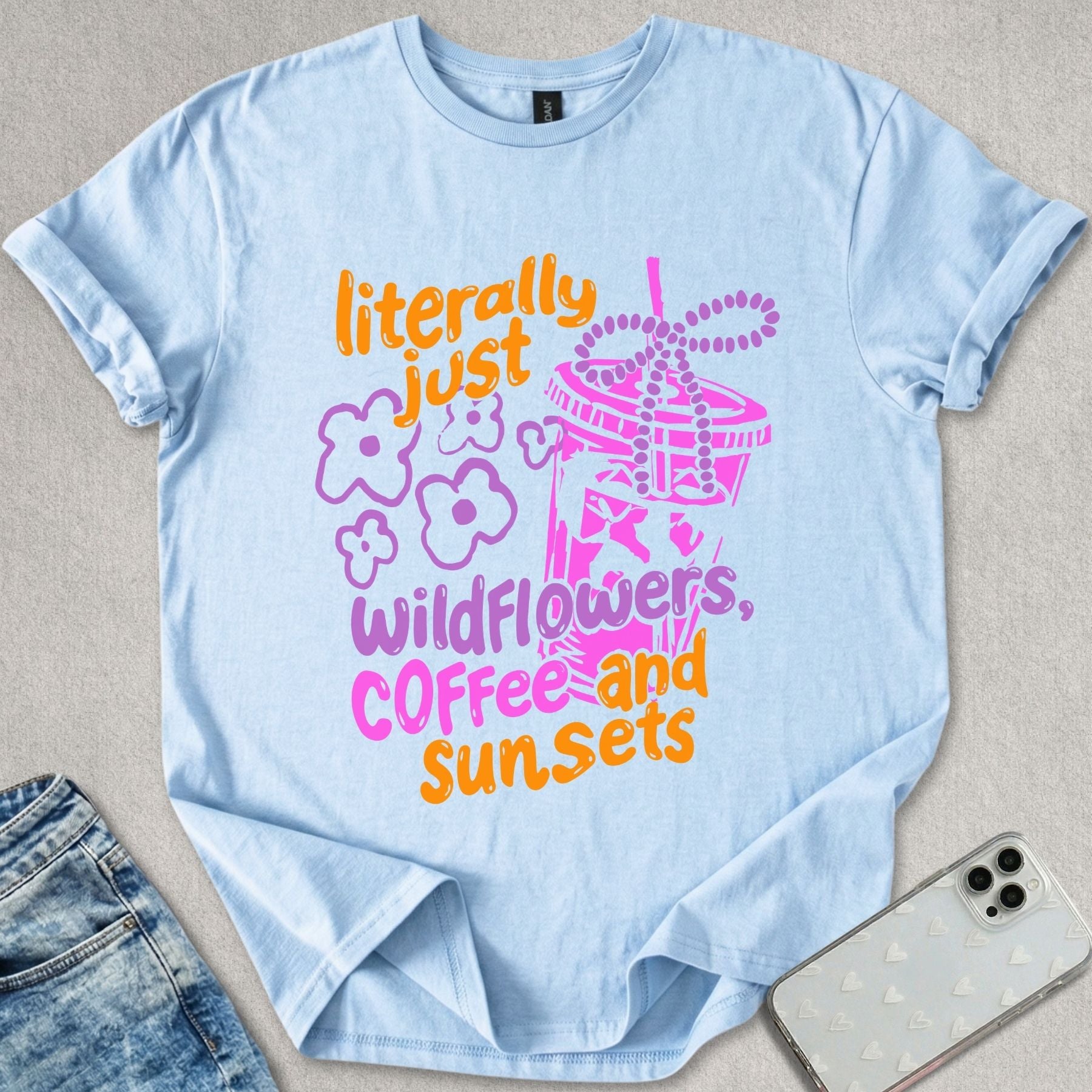 Wildflowers Coffee And Sunsets T-shirt