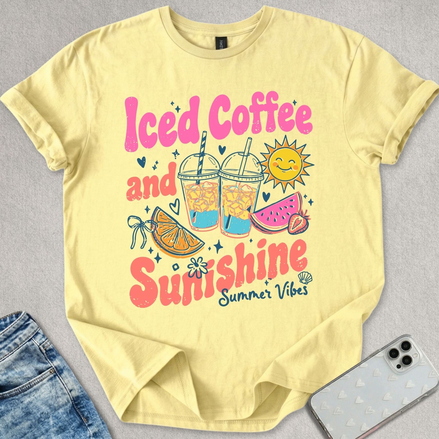 Iced Coffee And Sunshine T-shirt