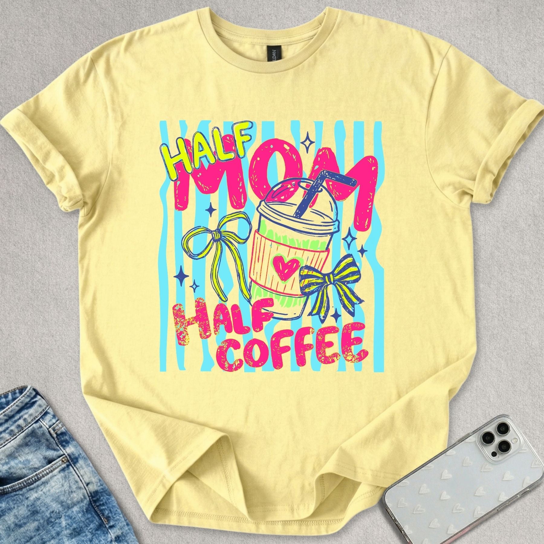 Half Mom Coffee T-shirt