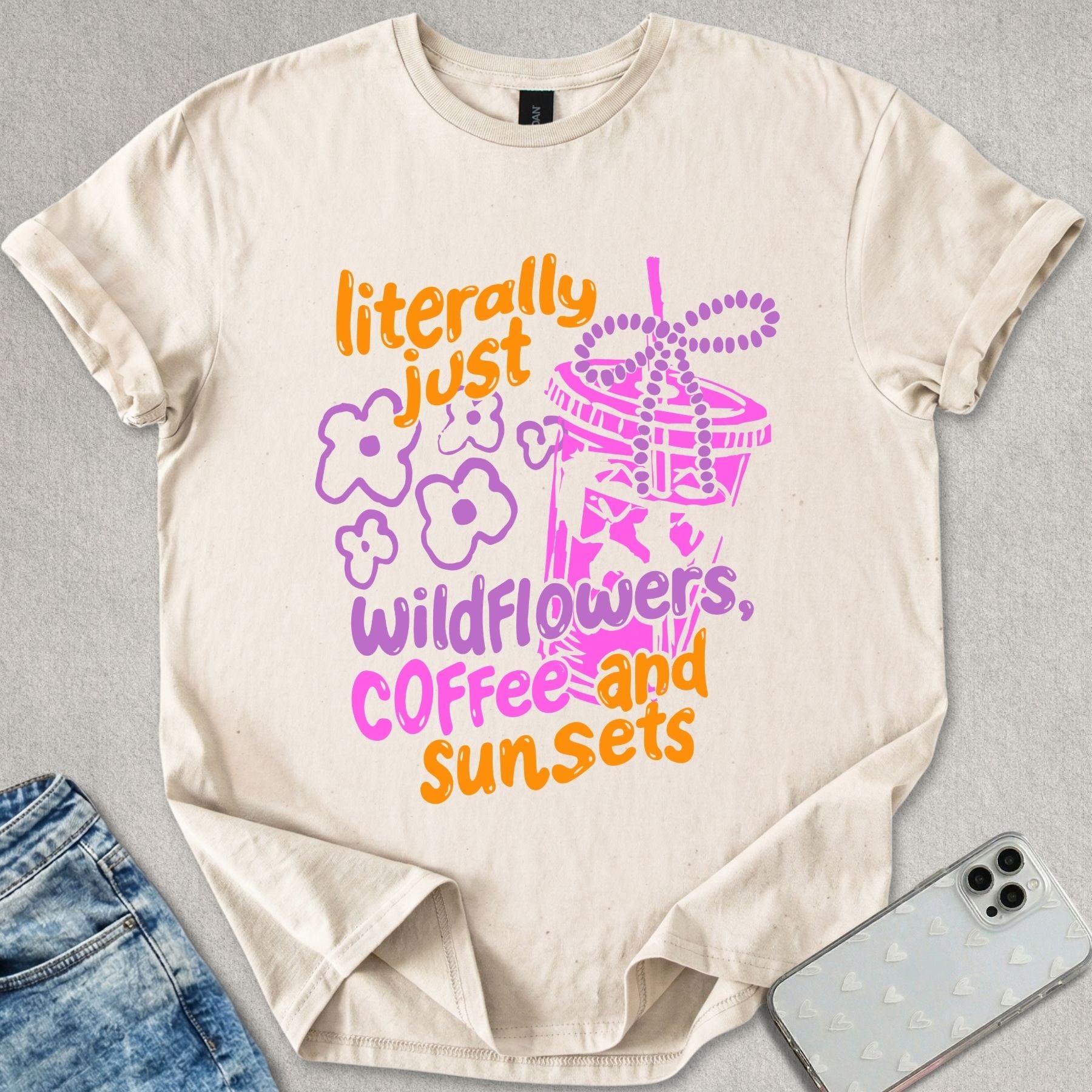 Wildflowers Coffee And Sunsets T-shirt