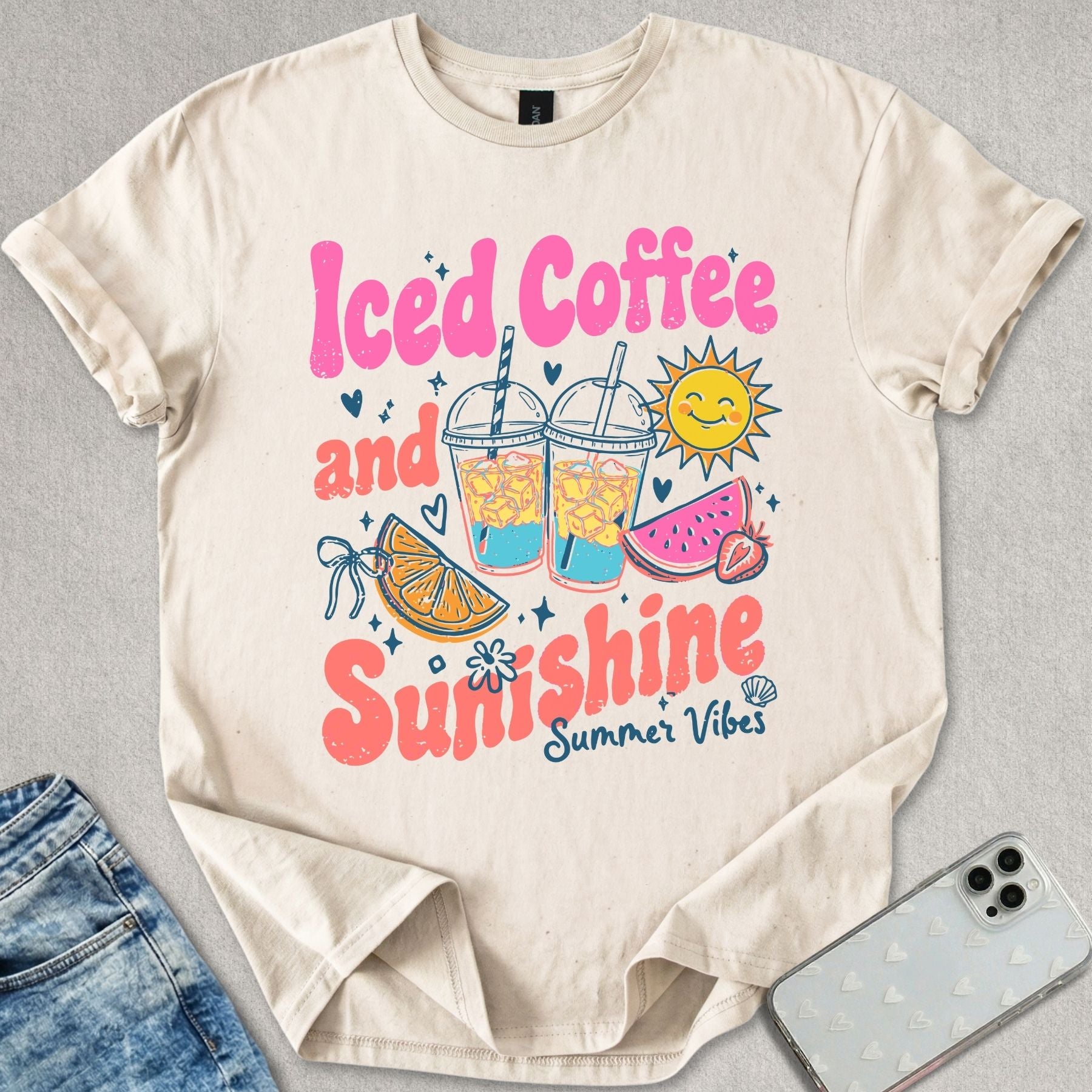 Iced Coffee And Sunshine T-shirt